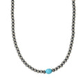 3mm Navajo Pearl + Blue Turquoise Necklace