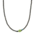 3mm Navajo Pearl + Green Turquoise Necklace