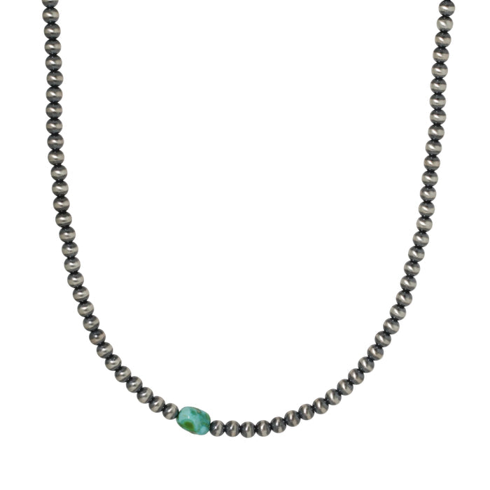 3mm Navajo Pearl + Sonoran Turquoise Necklace