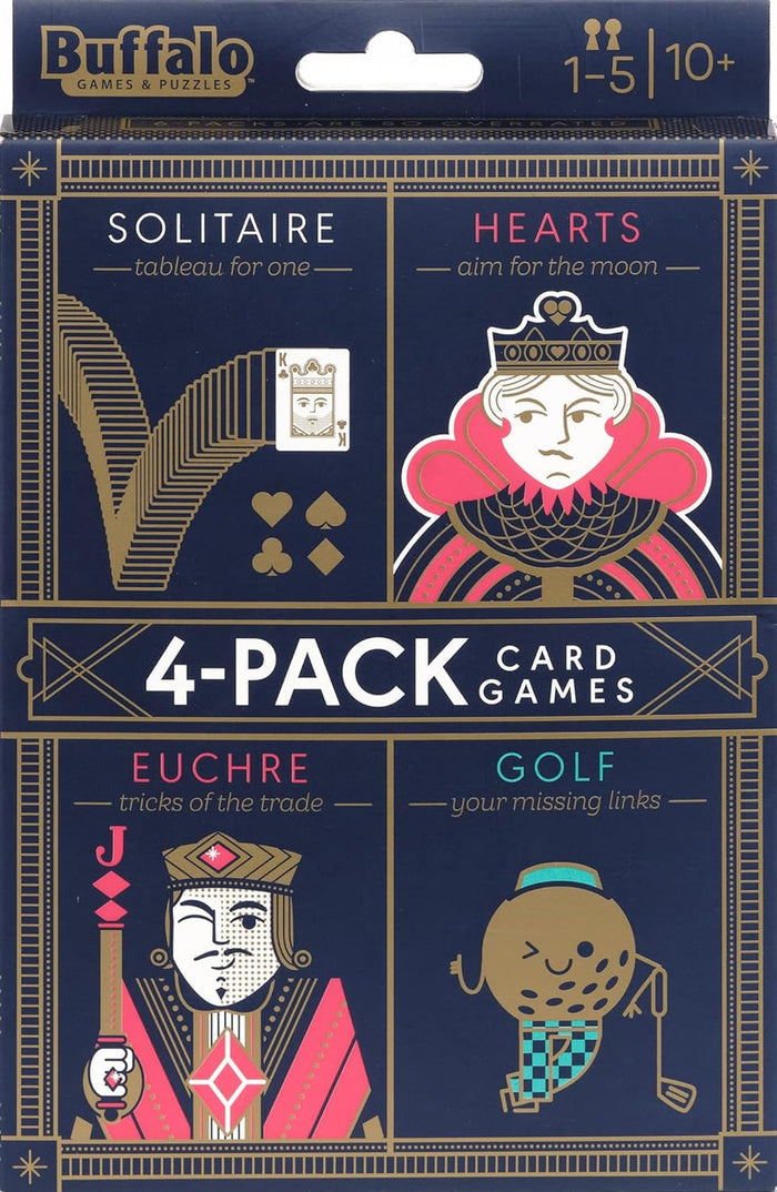 4 Pack Card Game: 4pk: Euchre, Hearts, Solitaire, Golf