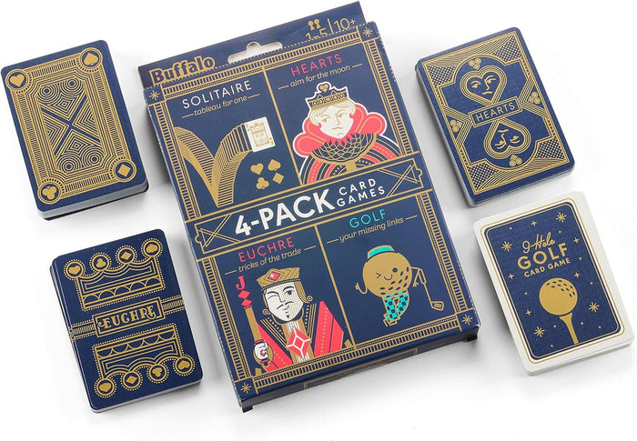 4 Pack Card Game: 4pk: Euchre, Hearts, Solitaire, Golf