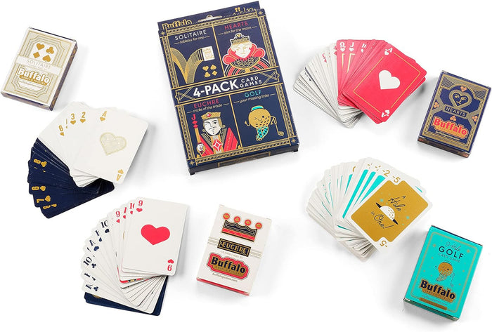 4 Pack Card Game: 4pk: Euchre, Hearts, Solitaire, Golf
