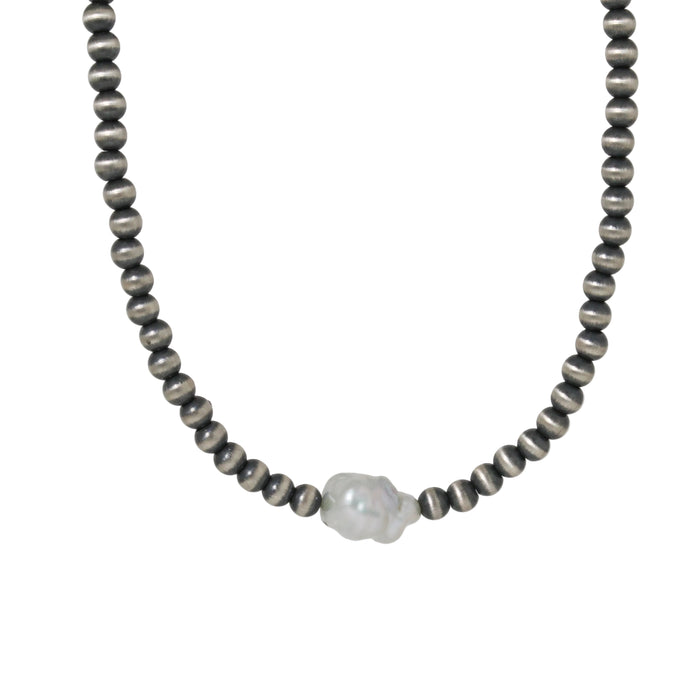 4mm Navajo Pearl Necklace with Pearl-Southwest
