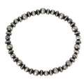 6mm Navajo Pearl + Fluted Saucer Bead Bracelet-Southwest