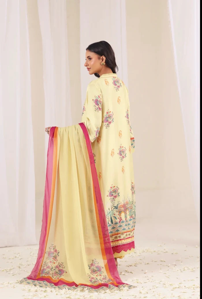 Ak by Amna Khan - Lina Three Piece Charmeuse Silk