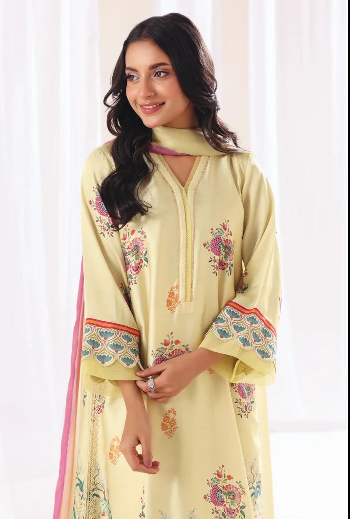 Ak by Amna Khan - Lina Three Piece Charmeuse Silk