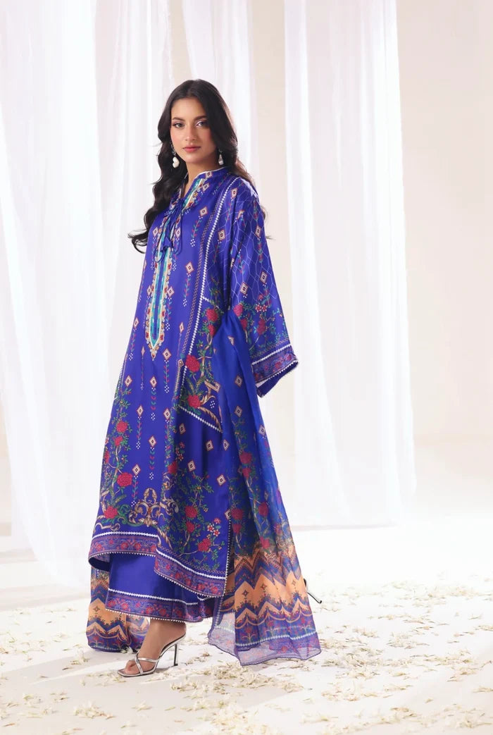 Ak by Amna Khan - Neel Three Piece Charmeuse Silk