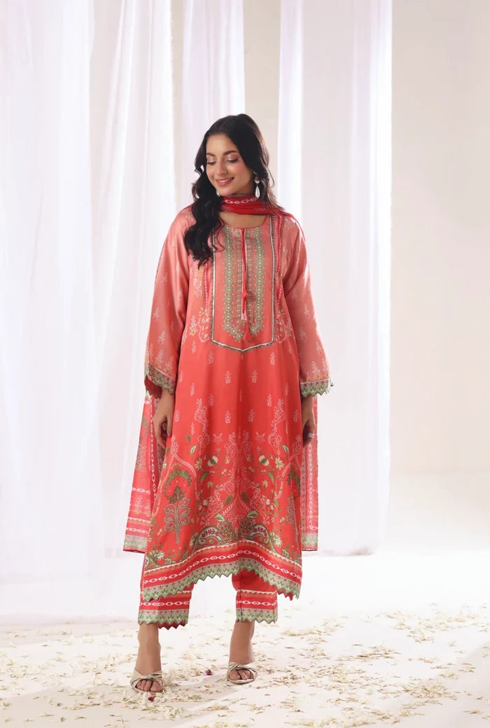 Ak by Amna Khan -  Zeen Three Piece Charmeuse Silk