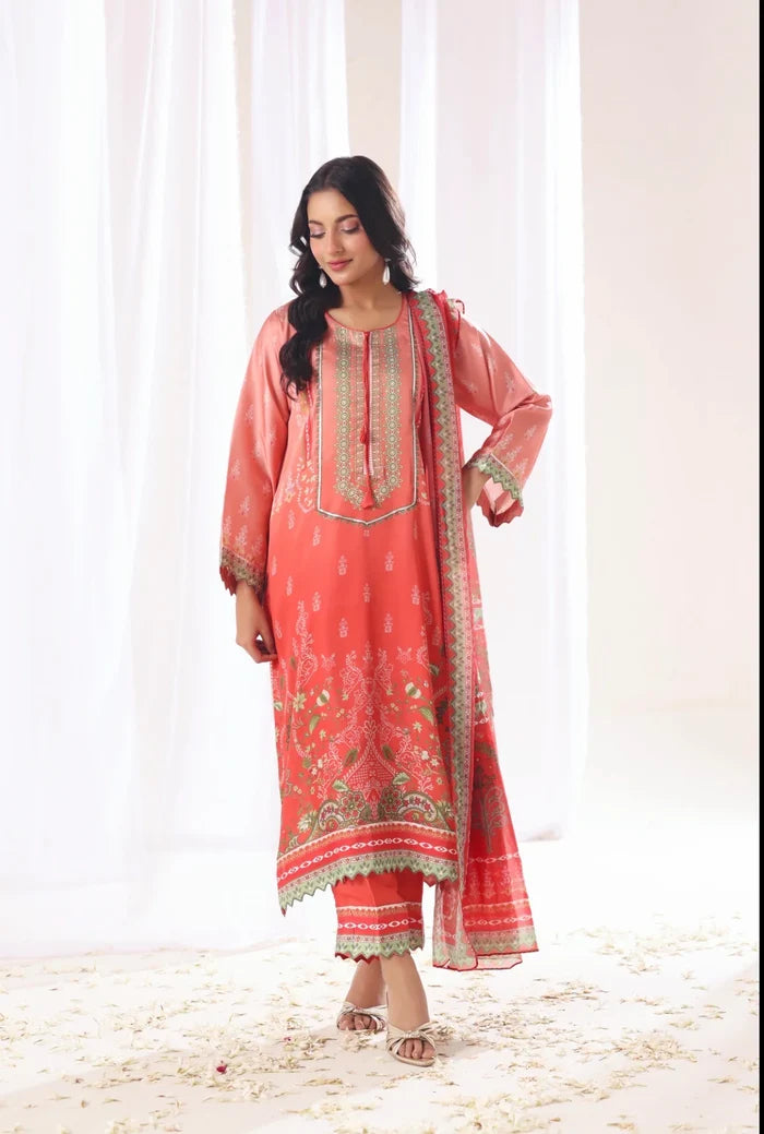 Ak by Amna Khan -  Zeen Three Piece Charmeuse Silk