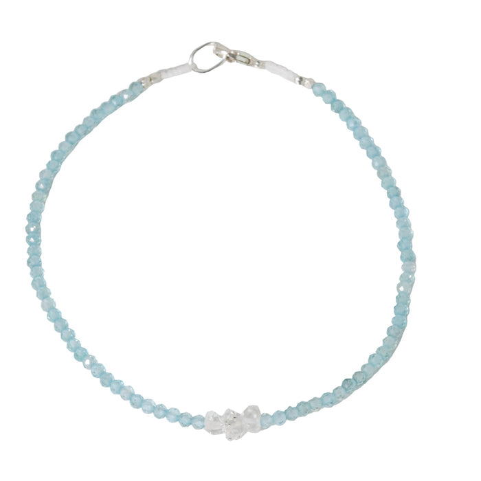 Apatite + Herkimer Quartz Bracelet-Margaret Solow