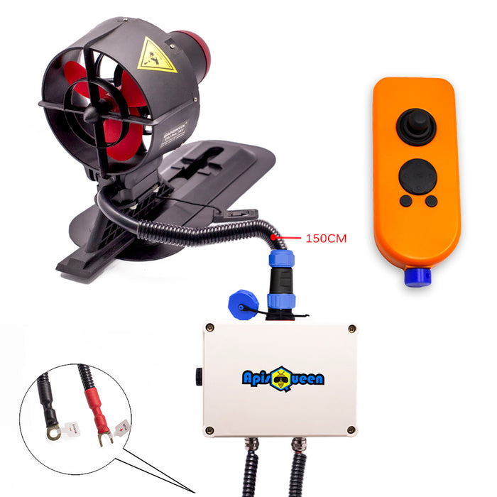 APISQUEEN 12V/24V U92 Pro One set underwater Thruster, sand and silt resistant, corrosion resistant, with remote control, For belly boat,kayaks, inflatable boats and paddleboards.