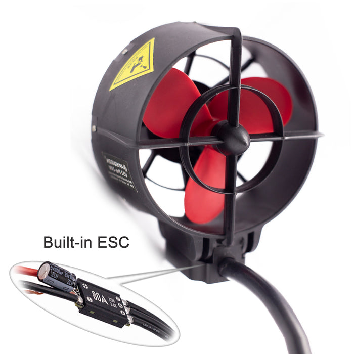 APISQUEEN 12V/24V U92 Pro One set underwater Thruster, sand and silt resistant, corrosion resistant, with remote control, For belly boat,kayaks, inflatable boats and paddleboards.