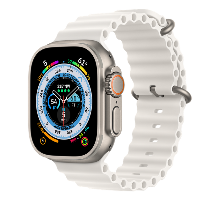 Apple Watch Original 49-mm Ocean Band One Size White - Premium Refurbished