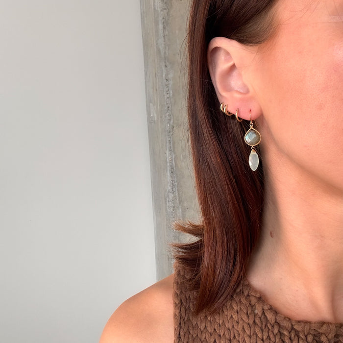 Aqua Chalcedony and Labradorite Earrings