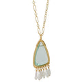 Aqua Quartz and Pearl Necklace-Dana Kellin