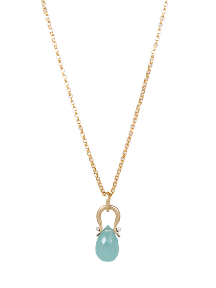 Archer Aqua Chalcedony Necklace-Lulu Designs