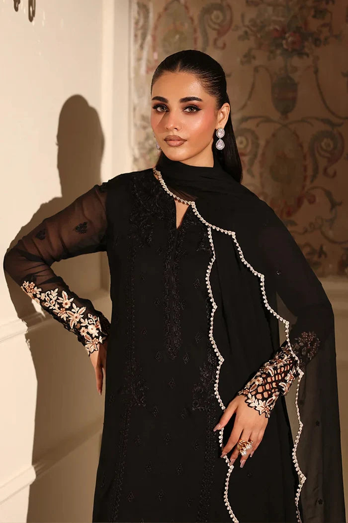 Azure - Dusken Lace Three Piece Embroidered Chiffon