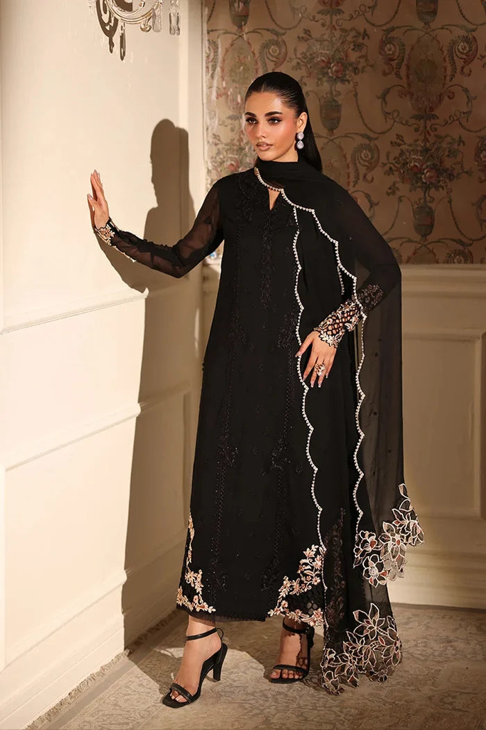 Azure - Dusken Lace Three Piece Embroidered Chiffon