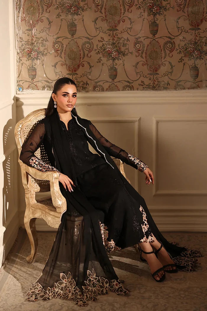 Azure - Dusken Lace Three Piece Embroidered Chiffon