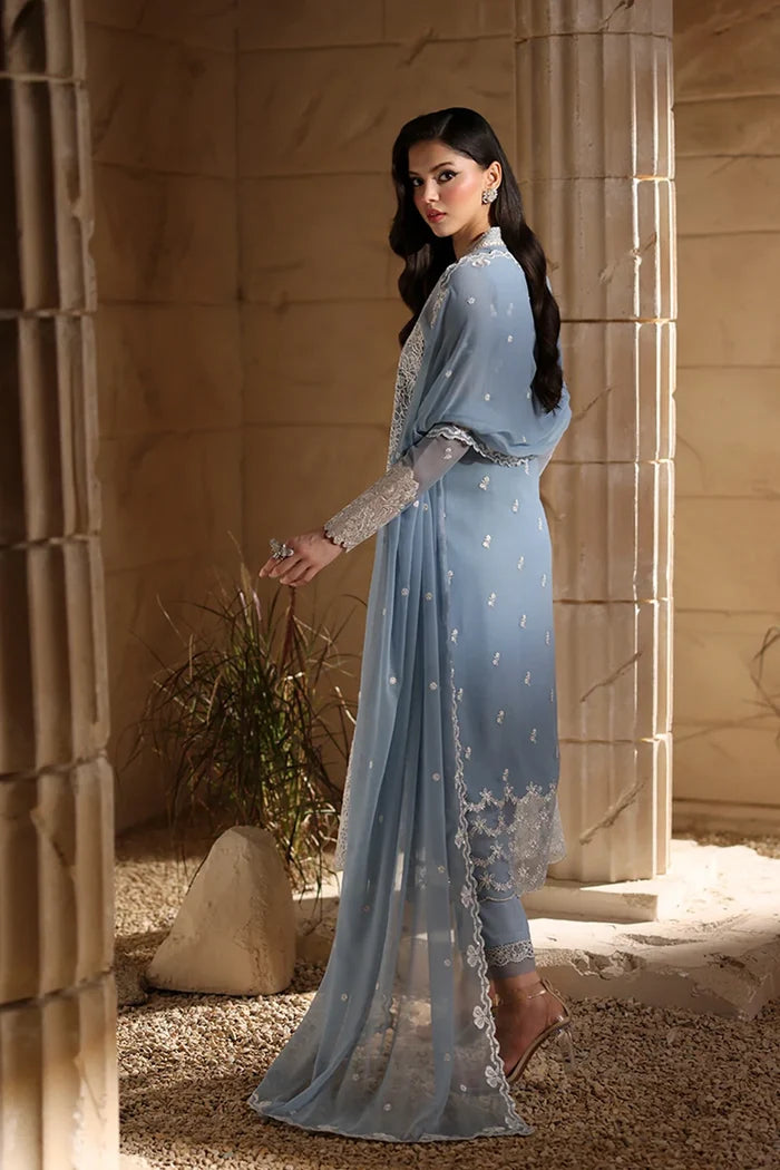 Azure - Serenite Three Piece Embroidered Chiffon