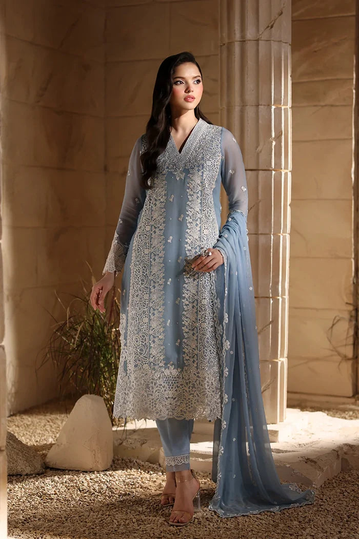 Azure - Serenite Three Piece Embroidered Chiffon