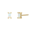 Baguette Opal Stud Earrings-JaxKelly