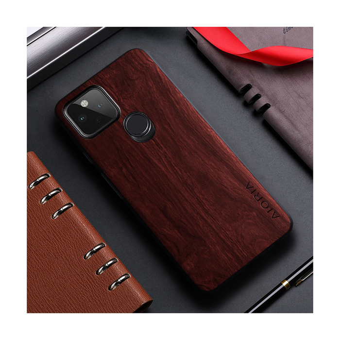 Bamboo Wood Pattern Case for Google Pixel 4- Rosewood Brown