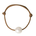 Baroque Pearl on Brown Paracord Bracelet