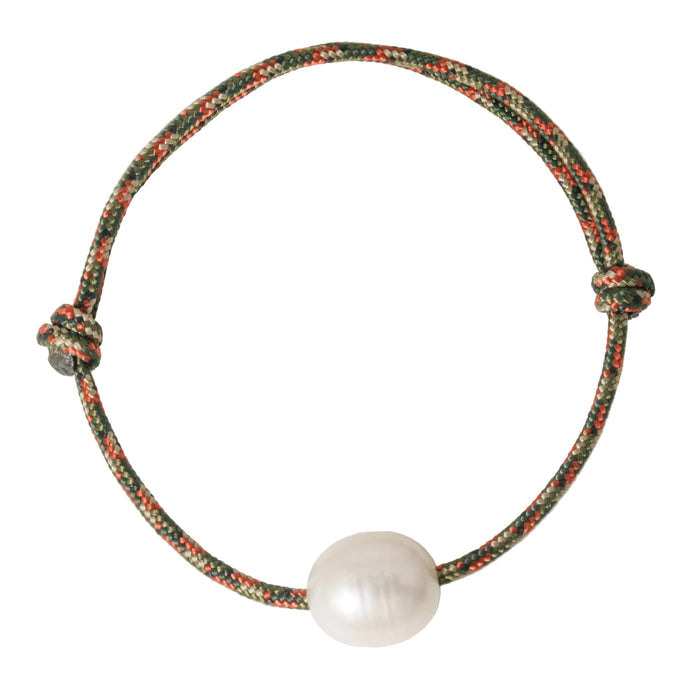 Baroque Pearl on Desert Camo Paracord Bracelet