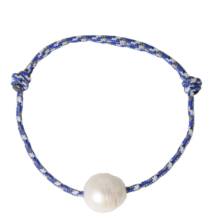 Baroque Pearl on Navy Paracord Bracelet