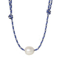 Baroque Pearl on Navy Paracord Necklace