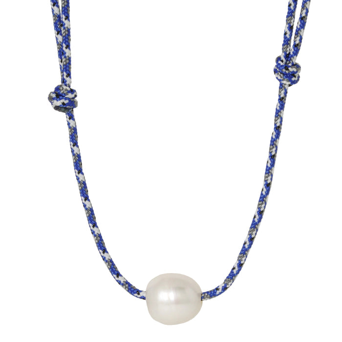 Baroque Pearl on Navy Paracord Necklace