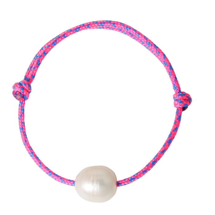 Baroque Pearl on Pink Paracord Bracelet