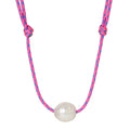 Baroque Pearl on Pink Paracord Necklace