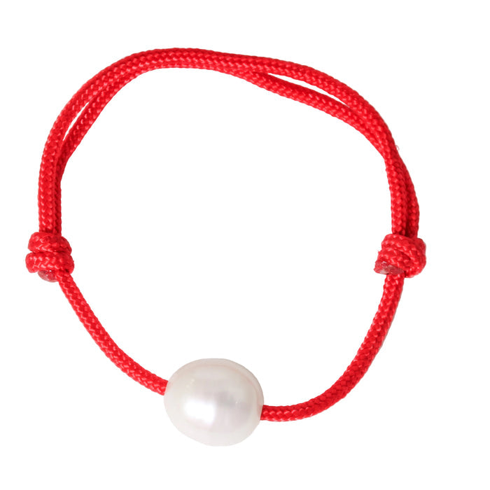 Baroque Pearl Red Paracord Bracelet