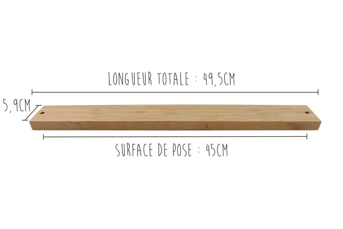 Barre aimantée Yaxell 45cm en bambou - Naturel