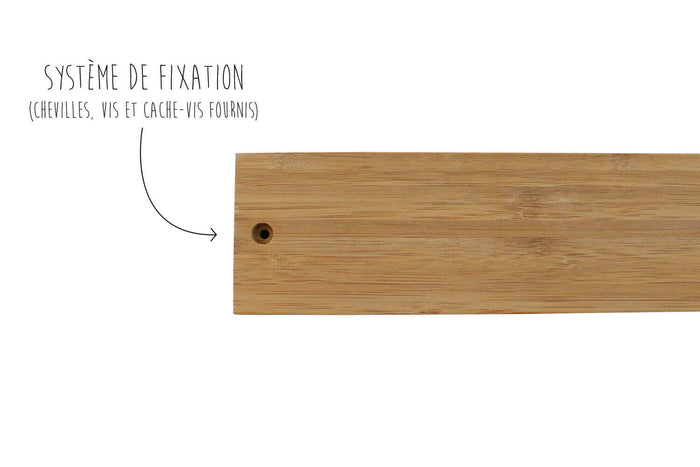 Barre aimantée Yaxell 45cm en bambou - Naturel