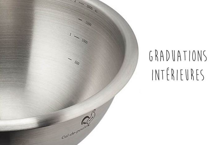 Bassine patissière demi sphère De Buyer Cul-de-Poule inox revêtement silicone