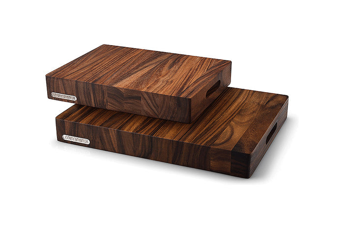 Billot de cuisine Continenta en bois d'acacia avec poignées - XL