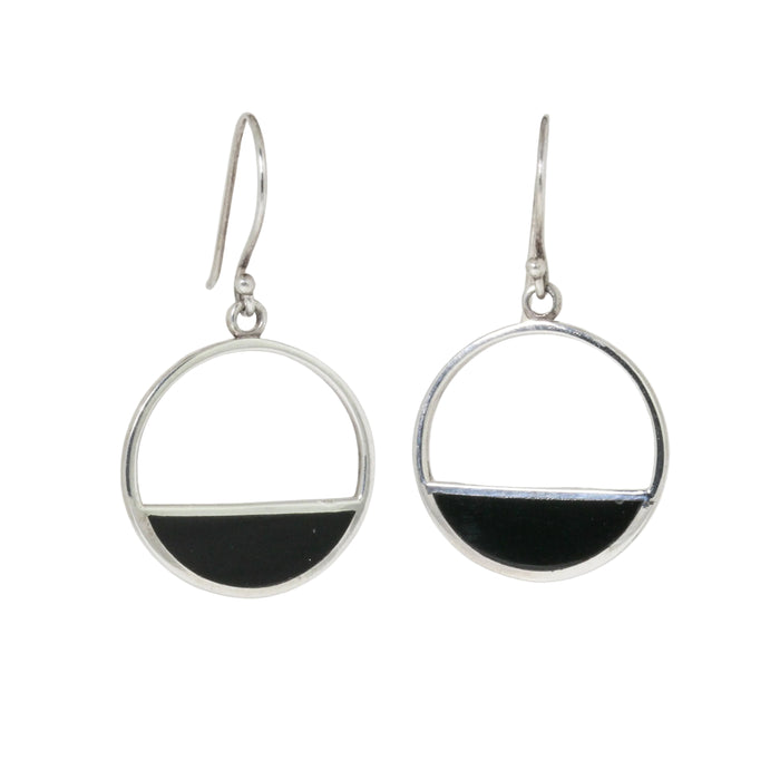 Black Onyx Eclipse Earrings-Southwest