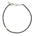 Black Spinel + Turquoise + Opal Bracelet