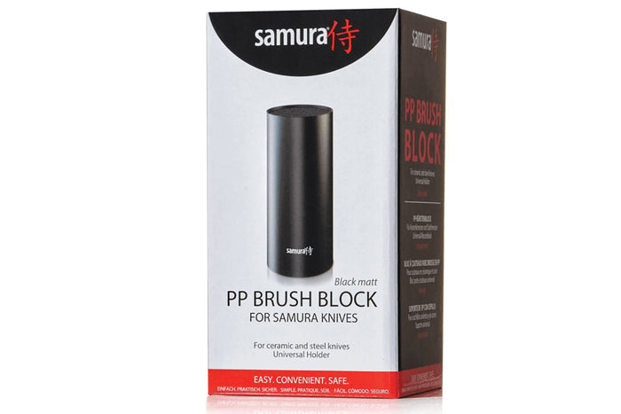 Bloc universel vide fibres Samura pour couteaux de cuisine - Noir mat