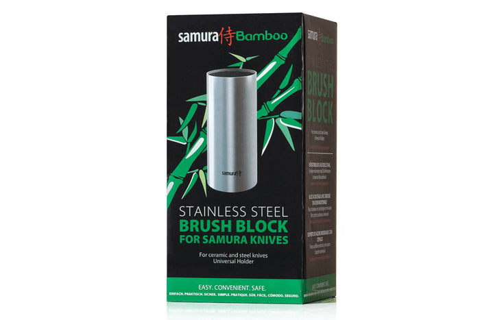 Bloc universel vide fibres Samura pour couteaux de cuisine - Inox