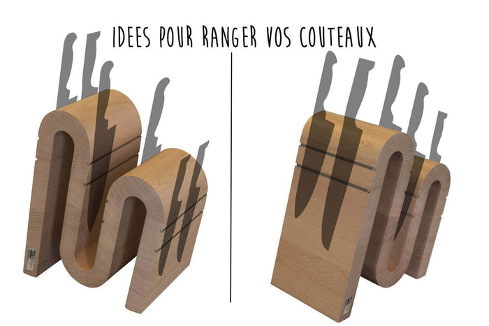 Bloc vide Artelegno Grand Prix Chicane S pour 9 couteaux de cuisine - Hêtre