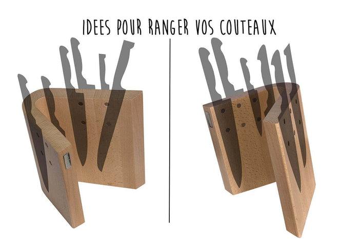 Bloc vide Artelegno Grand Prix Curve pour 10 couteaux de cuisine - Hêtre