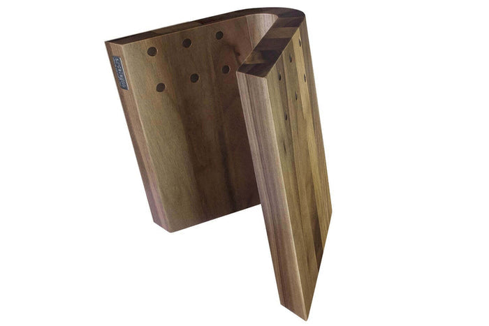 Bloc vide Artelegno Grand Prix Curve pour 10 couteaux de cuisine - Noyer