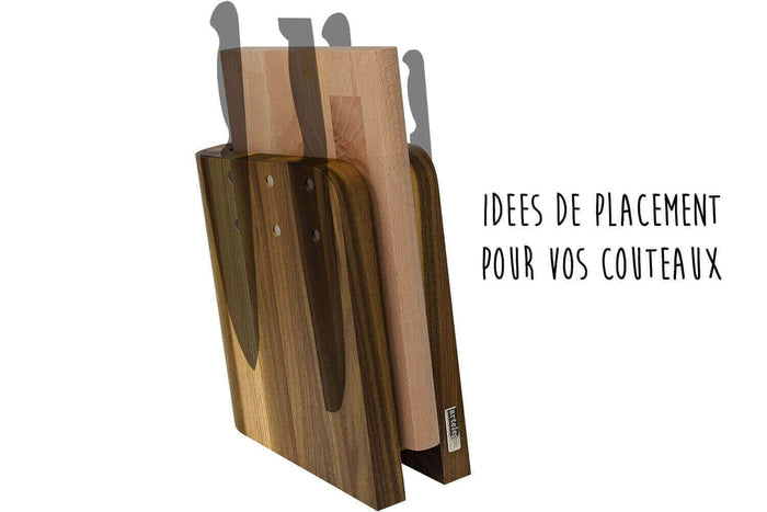 Bloc vide Artelegno Grand Prix pour 6 couteaux de cuisine + 1 planche à découper - Noyer
