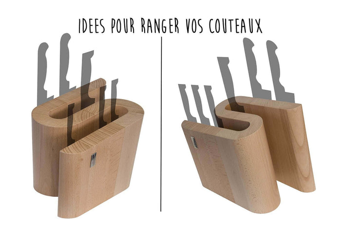 Bloc vide Artelegno Grand Prix S pour 10 couteaux de cuisine - Hêtre