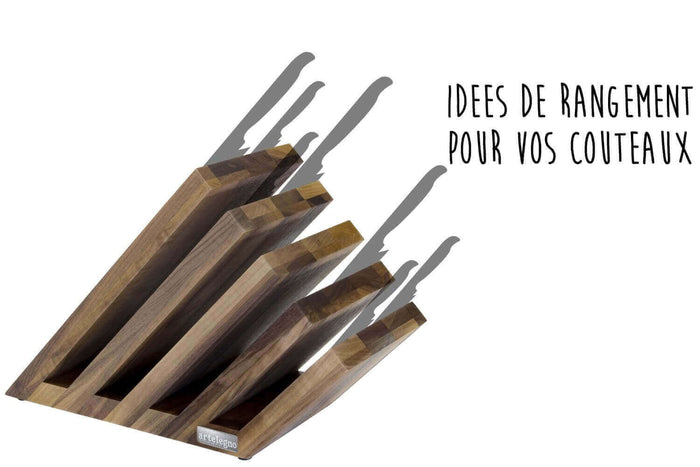 Bloc vide Artelegno Venezia pour 14 couteaux de cuisine - Noyer