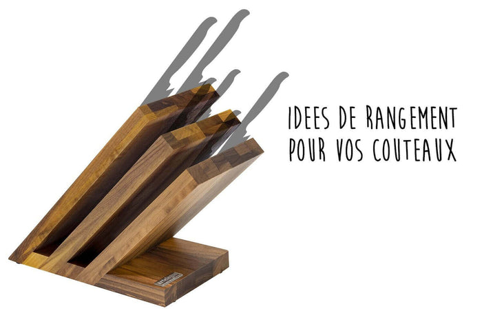 Bloc vide Artelegno Venezia pour 6 couteaux de cuisine - Noyer